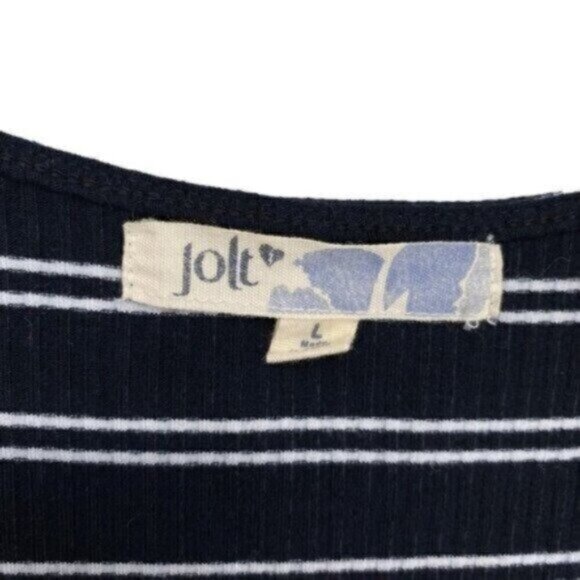 Jolt Women’s Black and White Striped Wide Leg Cropped Jumpsuit - Picture 3 of 11